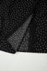 Black Polka Dot Print Lace Trim Wrap Mini Dress