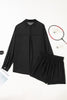 Black Sheer Tunic Shirt Drawstring Shorts 2pcs Swim Cover Up