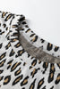 Beige Leopard Print Casual Tee and Pants 2pcs Outfit