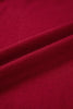 Racing Red Lace Trim Patchwork Buttoned Cuffs Loose Sweater