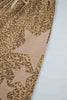 Khaki Plus Size Leopard Print Western Star Patched Jogger Pants