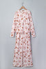 Pink Abstract Christmas Print Long Sleeve Two Piece Lounge Set