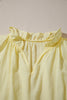 Yellow Cream V Neck Ruffle Trim Sleeveless Shift Top