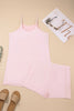 Pink Plus Size Build-in Shorts Sleeveless Dress With Short Two Piece Set