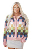 Multicolour Plush Checkered Pattern Button Front Cardigan Sweater