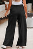Bonbon Mineral Wash Exposed Seam Drawstring High Waist Wide Leg Cargo Pants