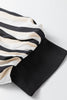 Black Stripe 3/4 Puff Sleeve Shirt Style Button Down Midi Dress