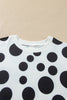 Khaki Polka Dot Long Sleeve Top Drawstring Relaxed Pants Set