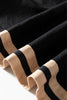 Black Plus Size Color Block Striped Trim V Neck Long Sleeve Shift Mini Dress