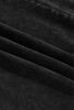 Black Mineral Wash Elastic Waist Drawstring Ruffle Hem Plus Shorts