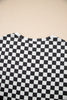 Black Checkerboard T Shirt and High Waist Skorts 2 Piece Outfit