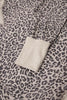 Khaki Leopard Print Patchwork Crew Neck Sweatshirt