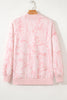 Pink Camo Mock Neck Baggy Sweatshirt
