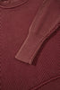 Red Dahlia Drop Shoulder High Neck Ribbed Sweater
