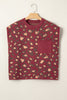Red Leopard Print Cap Sleeve Knitted Top