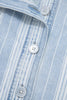 Sky Blue Stripe Boyfriend Chest Pocket Classic Denim Shacket
