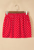 Sachet Pink Polka Dot Drawstring Casual Mini Skort