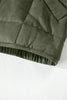 Green Zip-Up Pocket Quilted Jacket