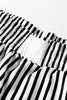 Black Stripe Elastic High Waist Pocketed Loose Pants