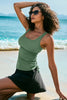 Mist Green Scoop Neck Adjustable Tankini and Matching Skort Bathing Suit