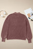 Dark Brown Mineral Washed Knit Button Polo Collar Loose Sweater