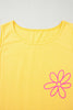Yellow Cream Flower Graphic Casual Tank Top