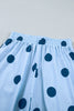 Beige Polka Dot Wide Leg Elastic Waist Casual Pants