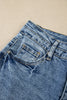 Beau Blue Acid Wash Pocket Detail Flare Jeans