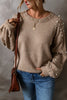 Evergreen Pearled Drop Shoulder Round Neck Sweater