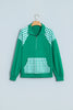 Racing Red Patchwork Plaid Pocket Quarter Zip Sweatshirt
