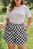 Black Plus Size Checkered Athleisure Shorts
