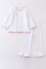 Premium White pocket girl pajamas set