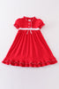 Premium Red ruffle short sleeve girl pajamas dress