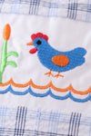 Premium Chicken embroidery plaid boy jonjon