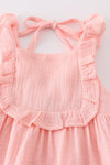 Premium Pink muslin ruffle shorts set