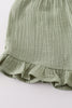 Premium Sage muslin ruffle shorts set