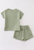 Premium Sage muslin boy shorts set