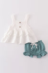 Premium White muslin ruffle baby set