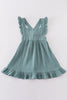 Premium Blue muslin ruffle dress