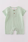 Premium Sage muslin stripe boy romper