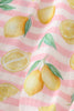 Premium Pink muslin stripe lemon bubble