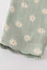 Premium Sage muslin daisy girl set