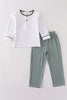 Premium Green plaid boy pants set