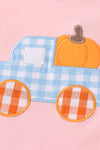 Pink truck pumpkin embroidery girl set