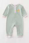 Premium Green turkey embroidery boy romper