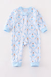 Premium Blue nutcracker print boy romper