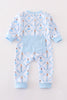 Premium Blue nutcracker print boy romper