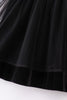 Premium Black velvet ruffle girl dress