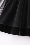 Premium Black velvet ruffle girl dress