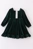 Premium Forest velvet lace girl dress